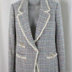 Veronica Beard Women's Blue Multi Cotton Tweed Blazer Jacket Size 2; EUC